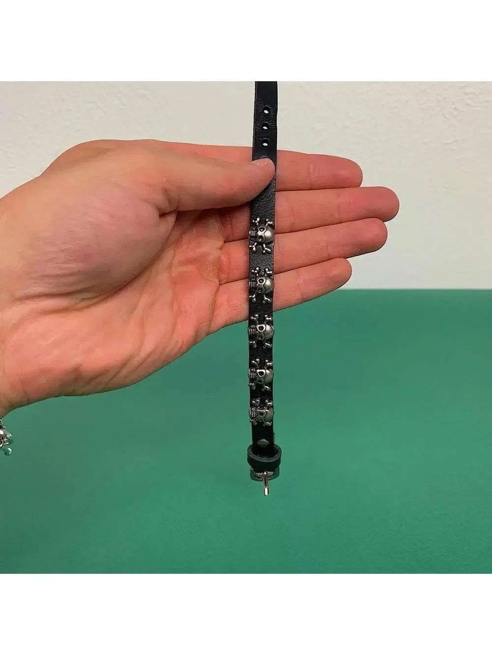 Skeleton grunge punk black bracelet